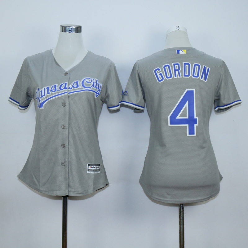 Women Kansas City Royals #4 Gordon Grey MLB Jerseys